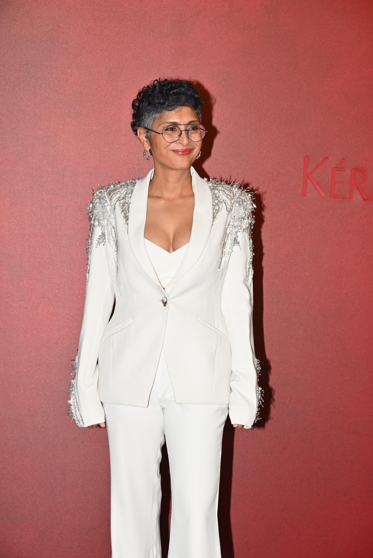 Filmmaker Kiran Rao made a splash with this white suit that came with a shimmery shoulder pads